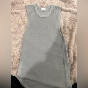 Aritzia Wilfred sleeveless sweater, fine knit, silver grey size small